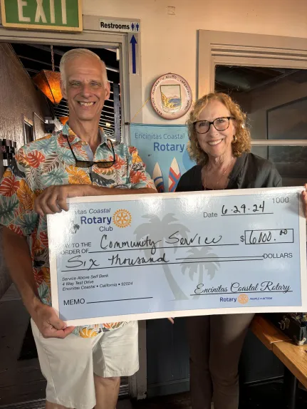 Coastal Encinitas Rotary Club donates $6,000 to help transform local charities